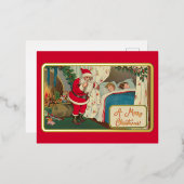  rode kerstmis rond kerstcadeautjes jongens folie feestdagen briefkaart (Voorkant / Achterkant)