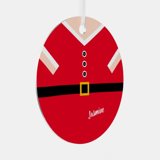 Rode Kerstmis Santa pak ballon karikatuur Metalen Ornament (Voorkant Rechts)