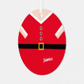 Rode Kerstmis Santa pak ballon karikatuur Metalen Ornament (Voorkant links)