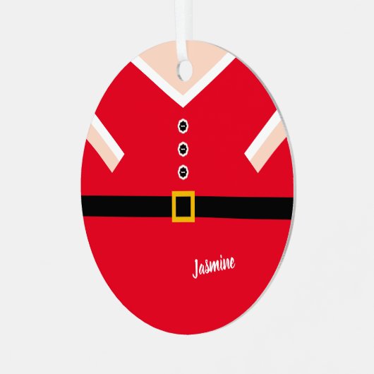 Rode Kerstmis Santa pak ballon karikatuur Metalen Ornament (Voorkant links)