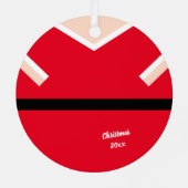 Rode Kerstmis Santa pak ballon karikatuur Metalen Ornament (Achterkant)