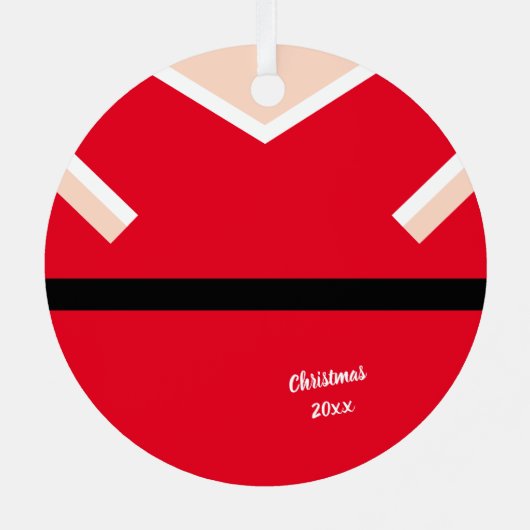 Rode Kerstmis Santa pak ballon karikatuur Metalen Ornament (Achterkant)