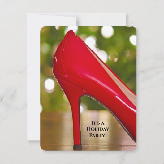 Rode Kerstmis Schoenenpartij Kaart (Voorkant)