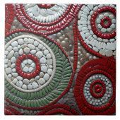 Rode Kerstmis spiraal patroon Tegeltje (Voorkant)