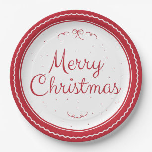 Rode Kerstmis Stempel Papieren Borden Bordje