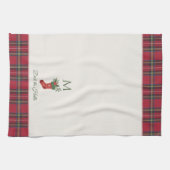 Rode Kerstmis Stocking Custom Monogram Kerstmis Theedoek (Horizontaal)