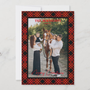 Rode Kerstmis Tartan Schotland Geruite Foto Famili