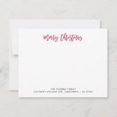 Rode Kerstmis Typografie Klassieke Familie Notitiekaartje (Voorkant)