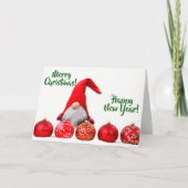 Rode Kerstmis van de Gnoom van de Kerstman Feestdagen Kaart (Voorkant)
