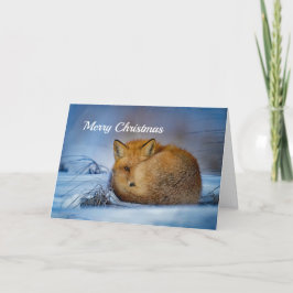 Rode Kerstmis van de Vos Feestdagen Kaart
