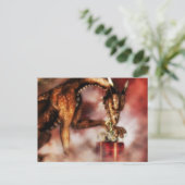 Rode Kerstmis van Draken Feestdagenkaart (Staand voorkant)