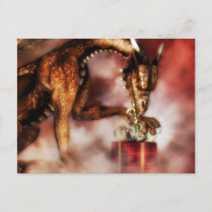 Rode Kerstmis van Draken Feestdagenkaart