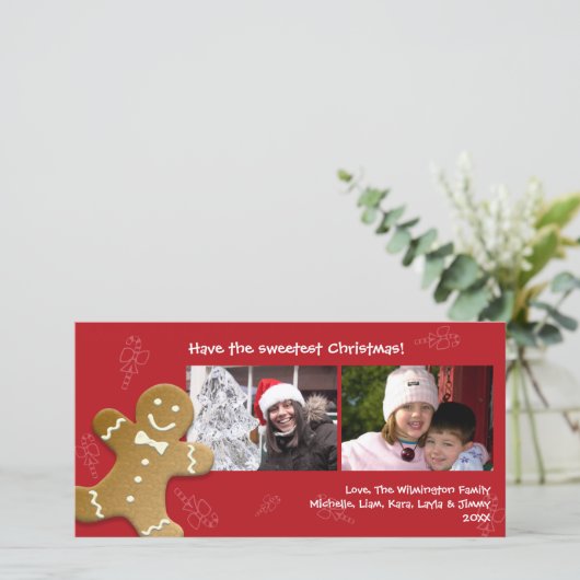 Rode Kerstmis van het het snoepriet van het Feestdagenkaart (Staand voorkant)