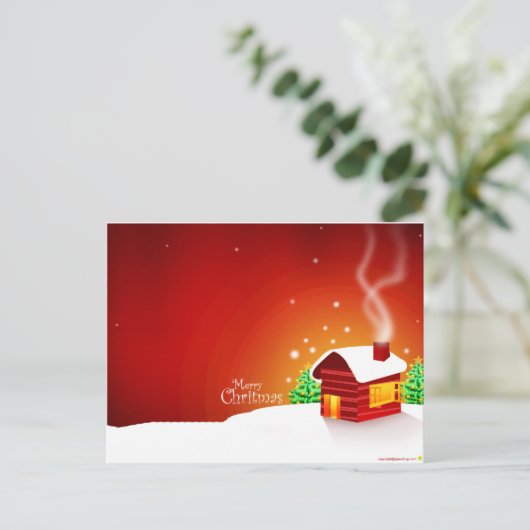Rode Kerstmis van het Huis Feestdagenkaart (Staand voorkant)