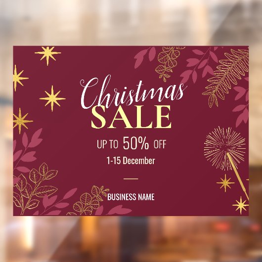 Rode Kerstmis Verkoop Bedrijf Promotieadvertenties Raamsticker (Vel 2)