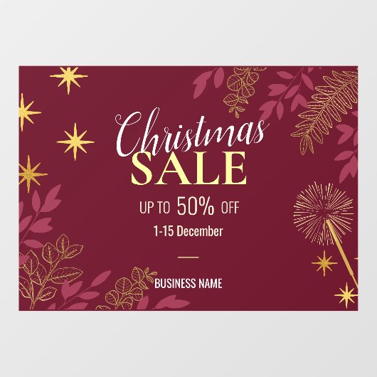 Rode Kerstmis Verkoop Bedrijf Promotieadvertenties Raamsticker (Vel)