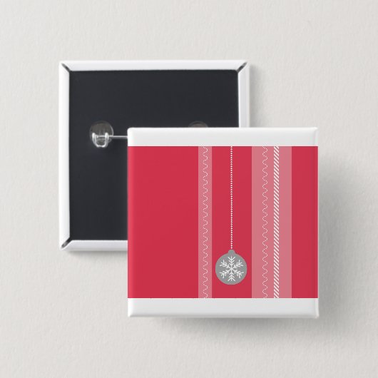 Rode Kerstmis Vierkante Button 5,1 Cm (Voorkant /achterkant)