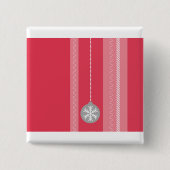 Rode Kerstmis Vierkante Button 5,1 Cm (Voorkant)