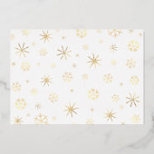 Rode Kerstmis Vrede Vreugde Liefde Foto Echt Goud Folie Feestdagenkaart (Achterkant)