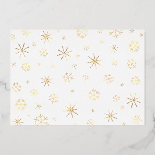 Rode Kerstmis Vrede Vreugde Liefde Foto Echt Goud Folie Feestdagenkaart (Achterkant)