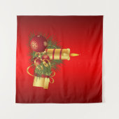 Rode Kerstmis Wandkleed (Voorkant (horizontaal))