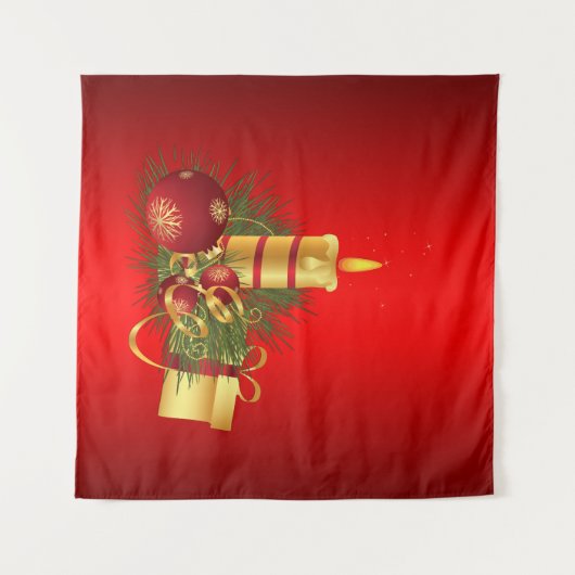 Rode Kerstmis Wandkleed (Voorkant (horizontaal))