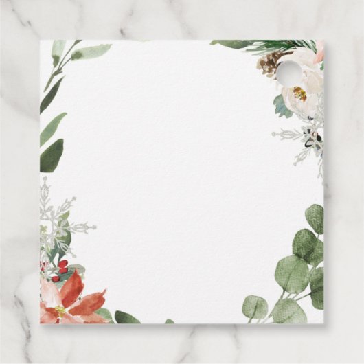 Rode Kerstmis Winter Truck Dank u Label (Achterkant)