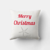 Rode Kerstmis Witte Zeester Cadeau Buitenkussen (Achterkant)