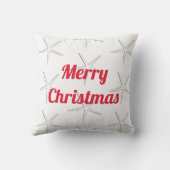 Rode Kerstmis Witte Zeester Patronen Cadeau Buitenkussen (Achterkant)