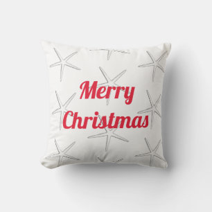 Rode Kerstmis Witte Zeester Patronen Cadeau Buitenkussen