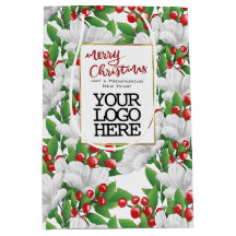 Rode Kerstmis Zakelijk Logo Winter Bloemen