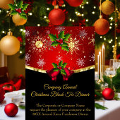 Rode Kerstmis Zakelijke Black Tie Dinner Party Kaart