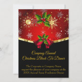 Rode Kerstmis Zakelijke Black Tie Dinner Party Kaart (Voorkant)