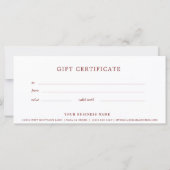 Rode Kerstmis Zakelijke Cadeaubon Eenvoudig (Achterkant)