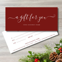Rode Kerstmis Zakelijke Cadeaubon Eenvoudig