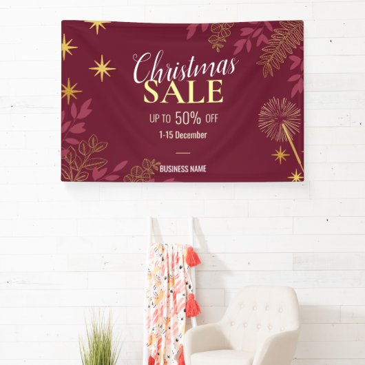 Rode Kerstmis Zakelijke Verkoop Promotieadvertenti Spandoek (Insitu)
