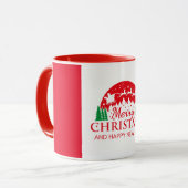 Rode kerstMOK van topkwaliteit voor cadeautjes. Mok (Voorkant links)