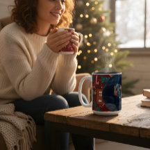 Rode Kerstmoker met Aangepaste Foto Festive