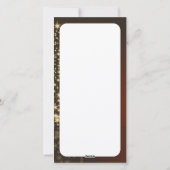 Rode kerstmotief met gouden kerstboom. feestdagenkaart (Achterkant)