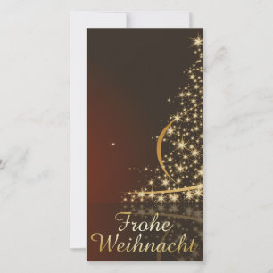Rode kerstmotief met gouden kerstboom feestdagenkaart