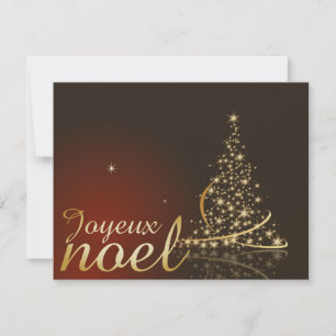 Rode kerstmotief met gouden kerstboom kaart