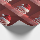 Rode kerstmuts cadeaupapier (Hoek)