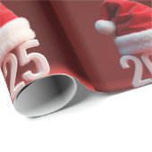 Rode kerstmuts cadeaupapier (Rol Hoek)