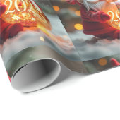 Rode kerstmuts cadeaupapier (Rol Hoek)