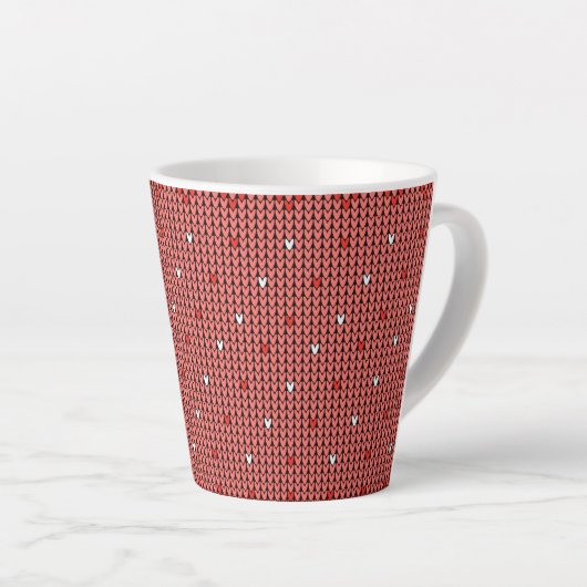 Rode Kerstmuts Latte Mok (Rechterhoek)