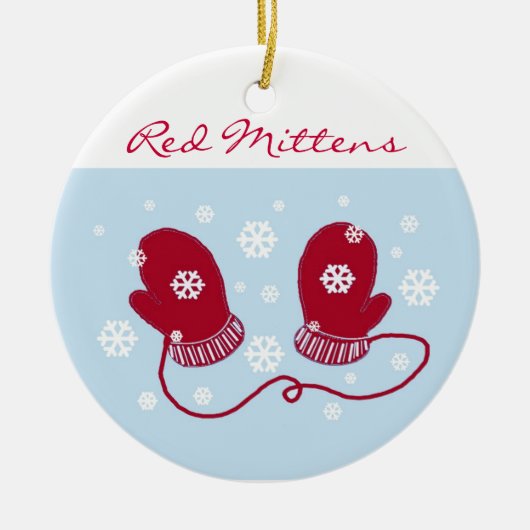 Rode Kerstmutsen Keramisch Ornament (Voorkant)