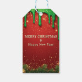 Rode Kerstmutsrand van de Kerstman Cadeaulabel (Achterkant)