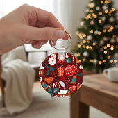 Rode Kerstornament – Festive Kerstontwerp Sleutelhanger