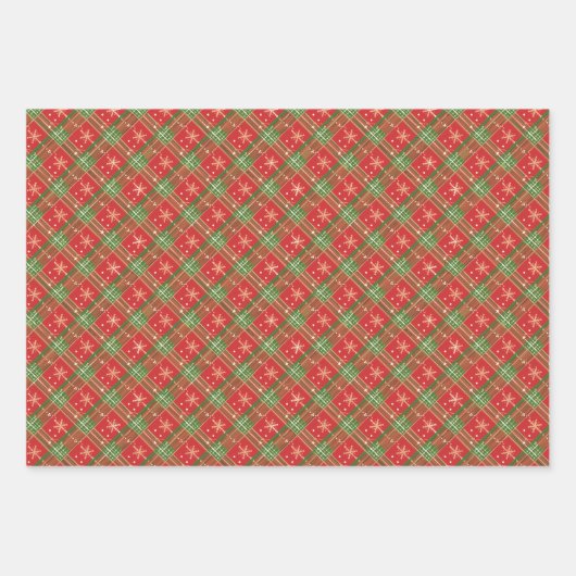 Rode kerstpannen inpakpapier vel (Voorkant)