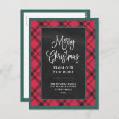 Rode kerstpannen | Nieuwe mededeling thuisbeweging Briefkaart (Voorkant / Achterkant)